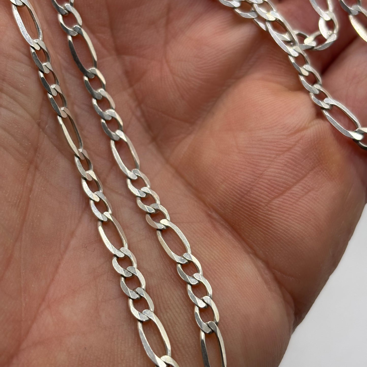 Silver 26” Figaro Chain Necklace
