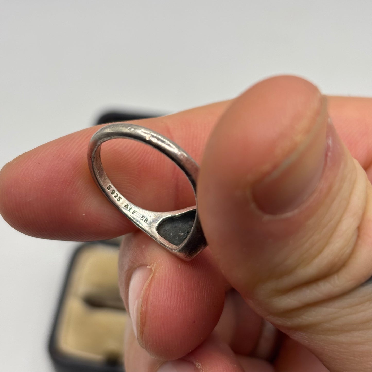 Silver Pandora Heart Signet Ring