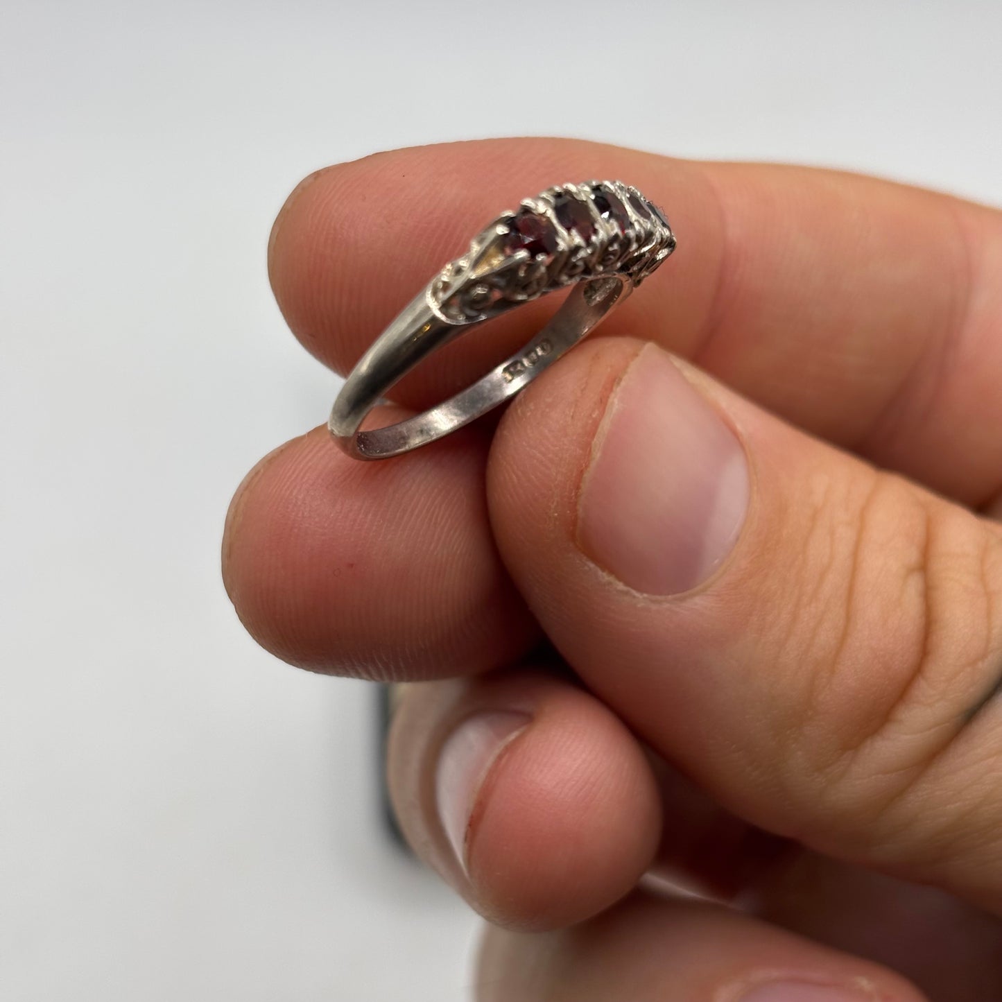 Silver Vintage Garnet Ring