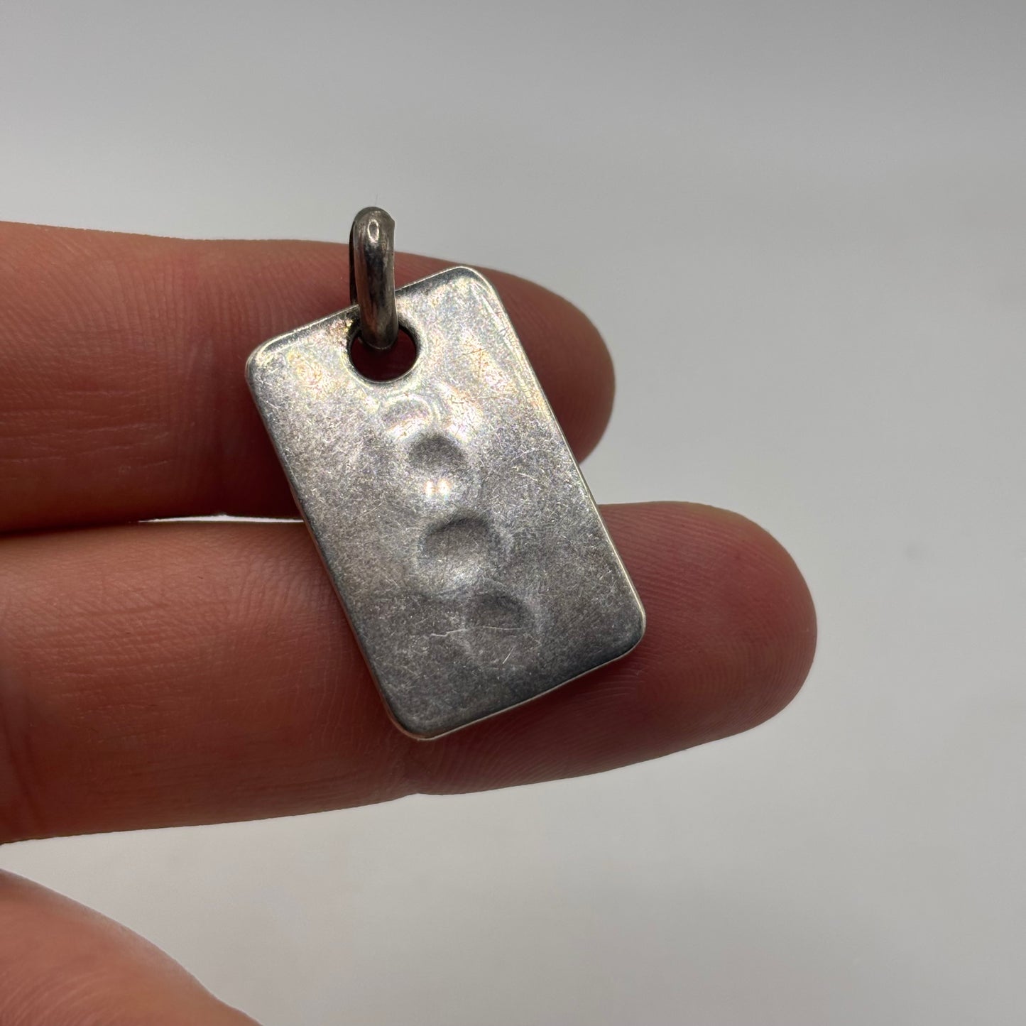 Silver Ingot Tag Pendant