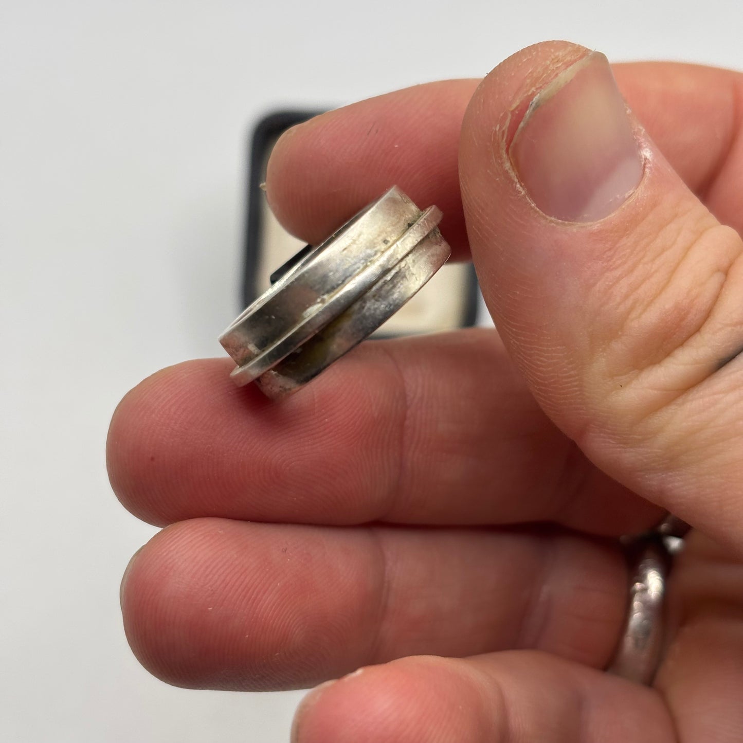 Silver Heavy Smokey Quartz Ring