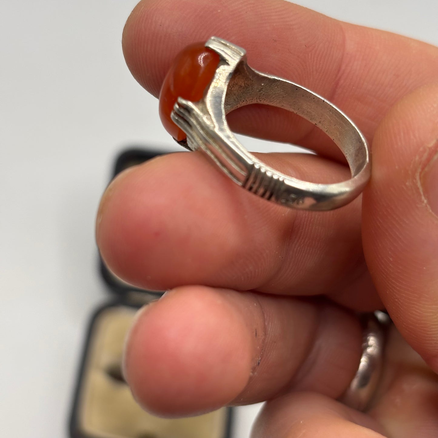 Silver Carnelian Signet Ring