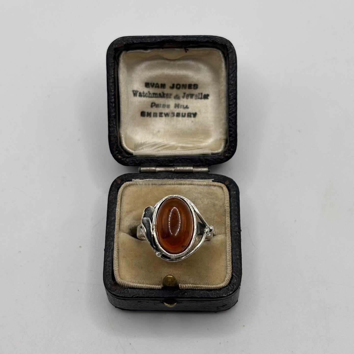 Silver Baltic Amber Ring