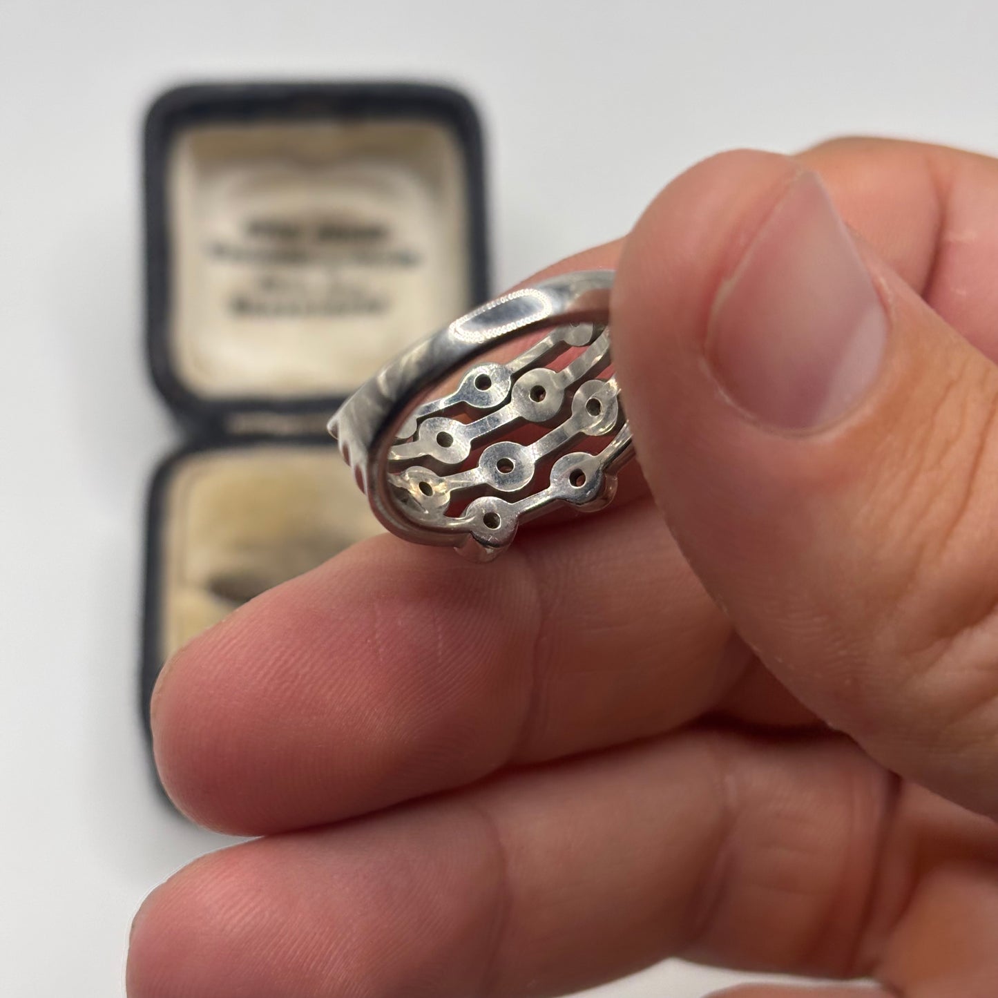 Silver Citrine Band Ring (O)