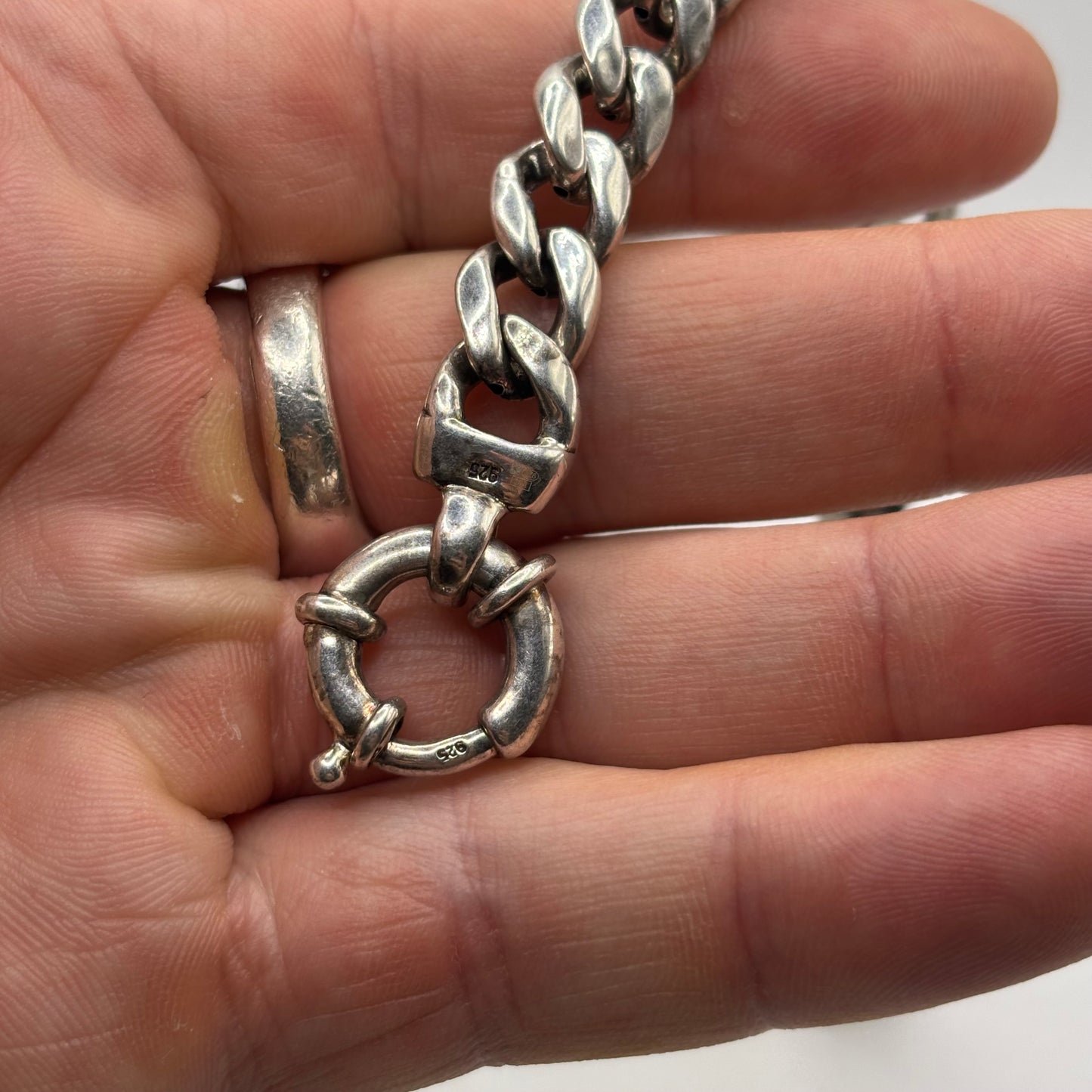 Silver 7.5” Panther Curb Bracelet