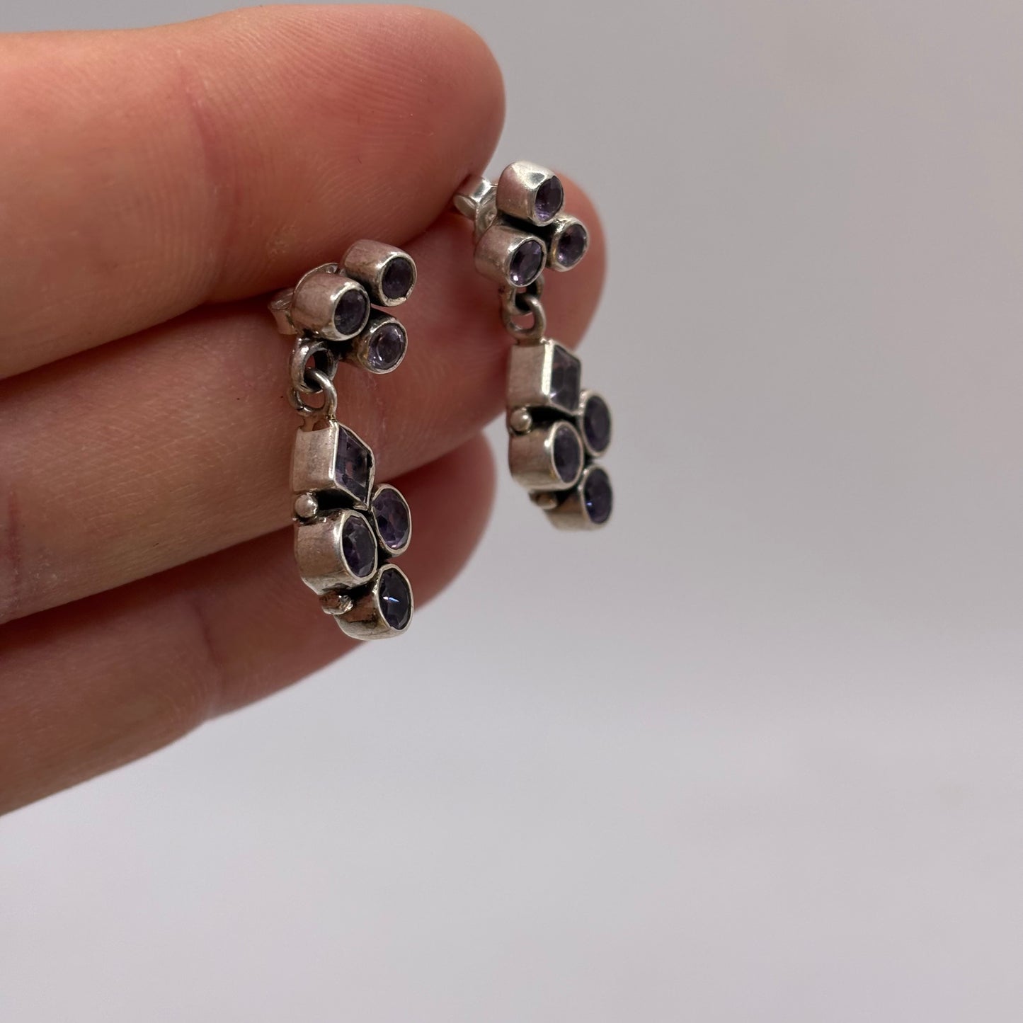 Silver Amethyst Earrings