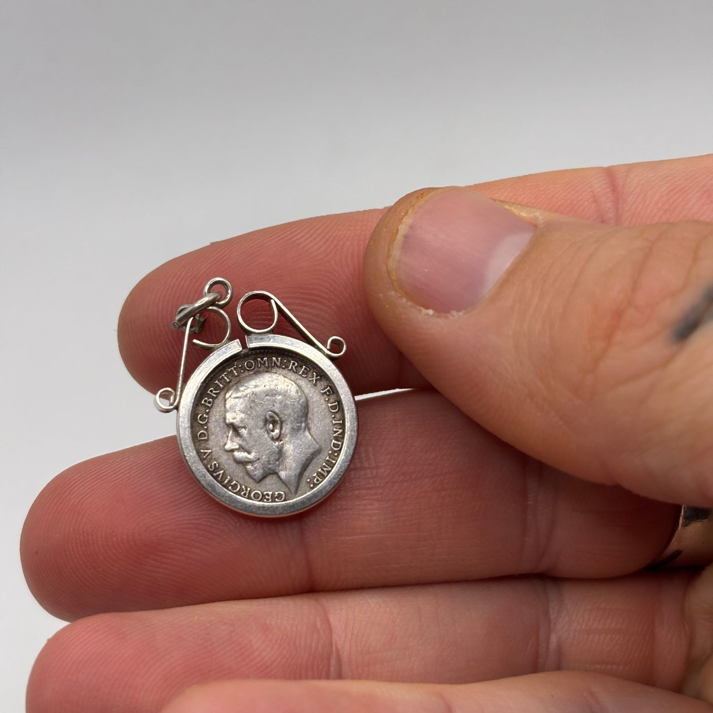 Silver Vintage 1912 Three Pence Pendant