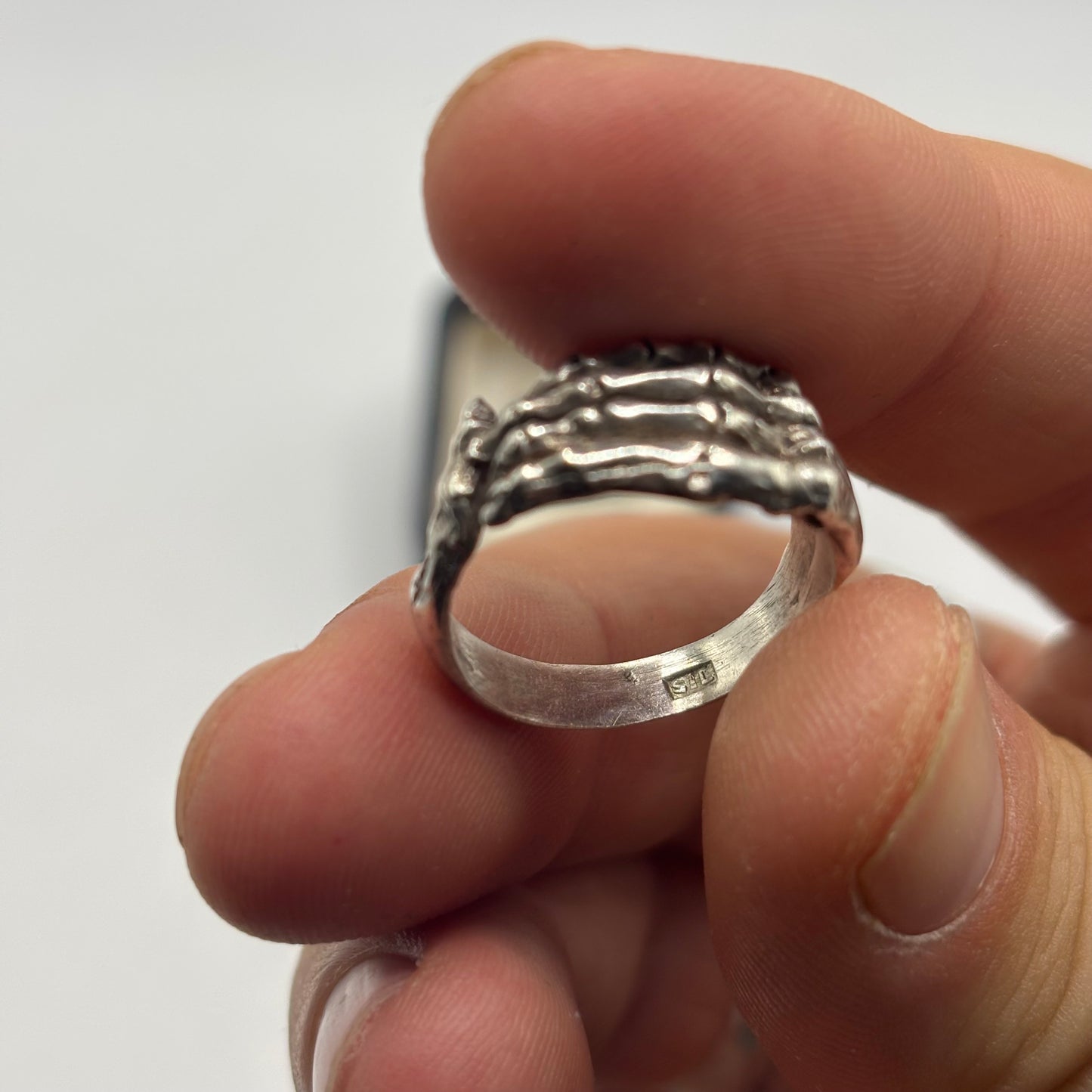 Silver Skeleton Hand Ring