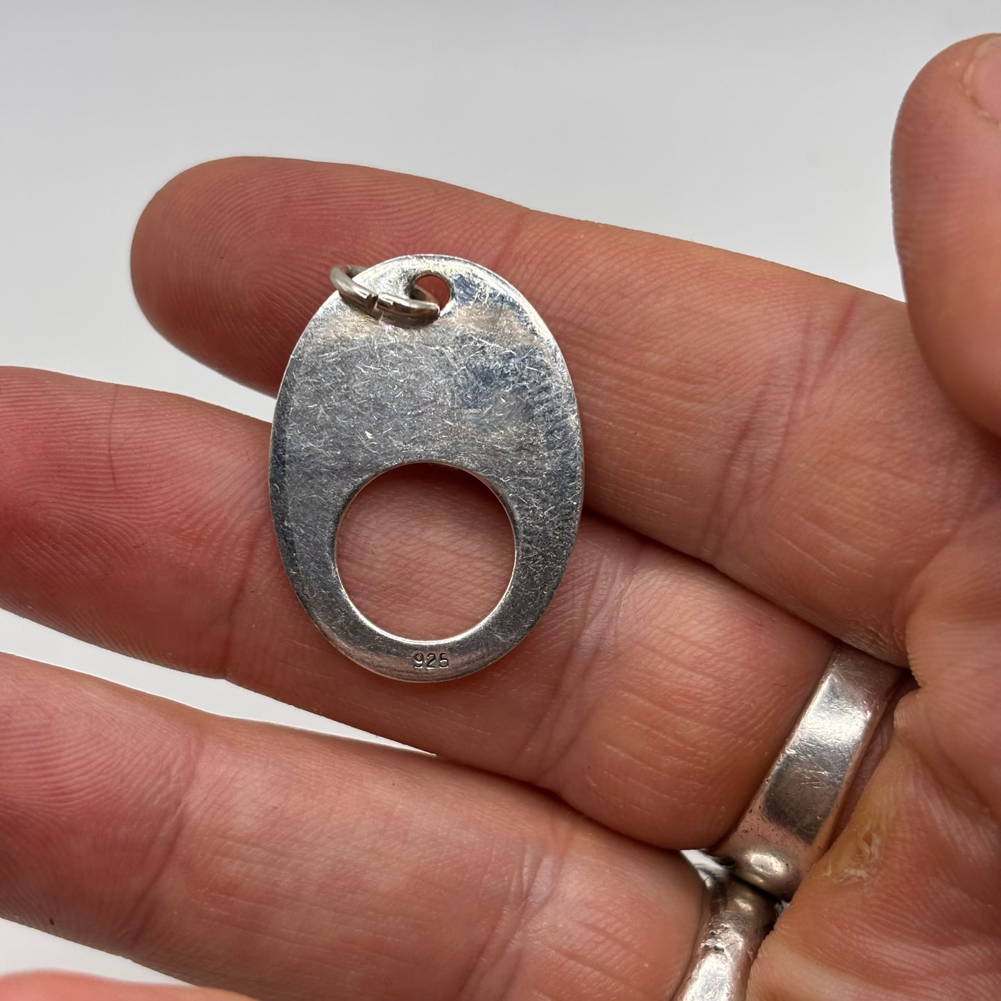 Silver Abstract Tag Pendant