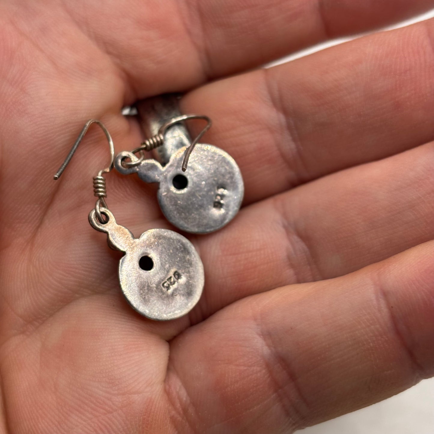 Silver Garnet Earrings