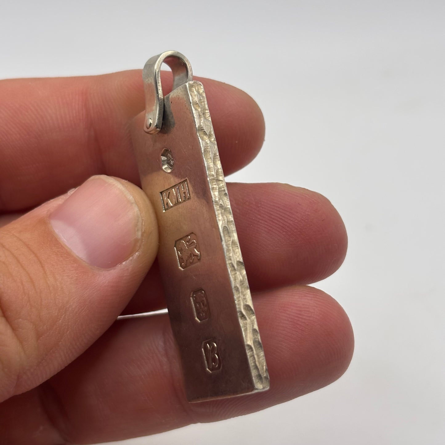 Silver Large Detailed Ingot Pendant