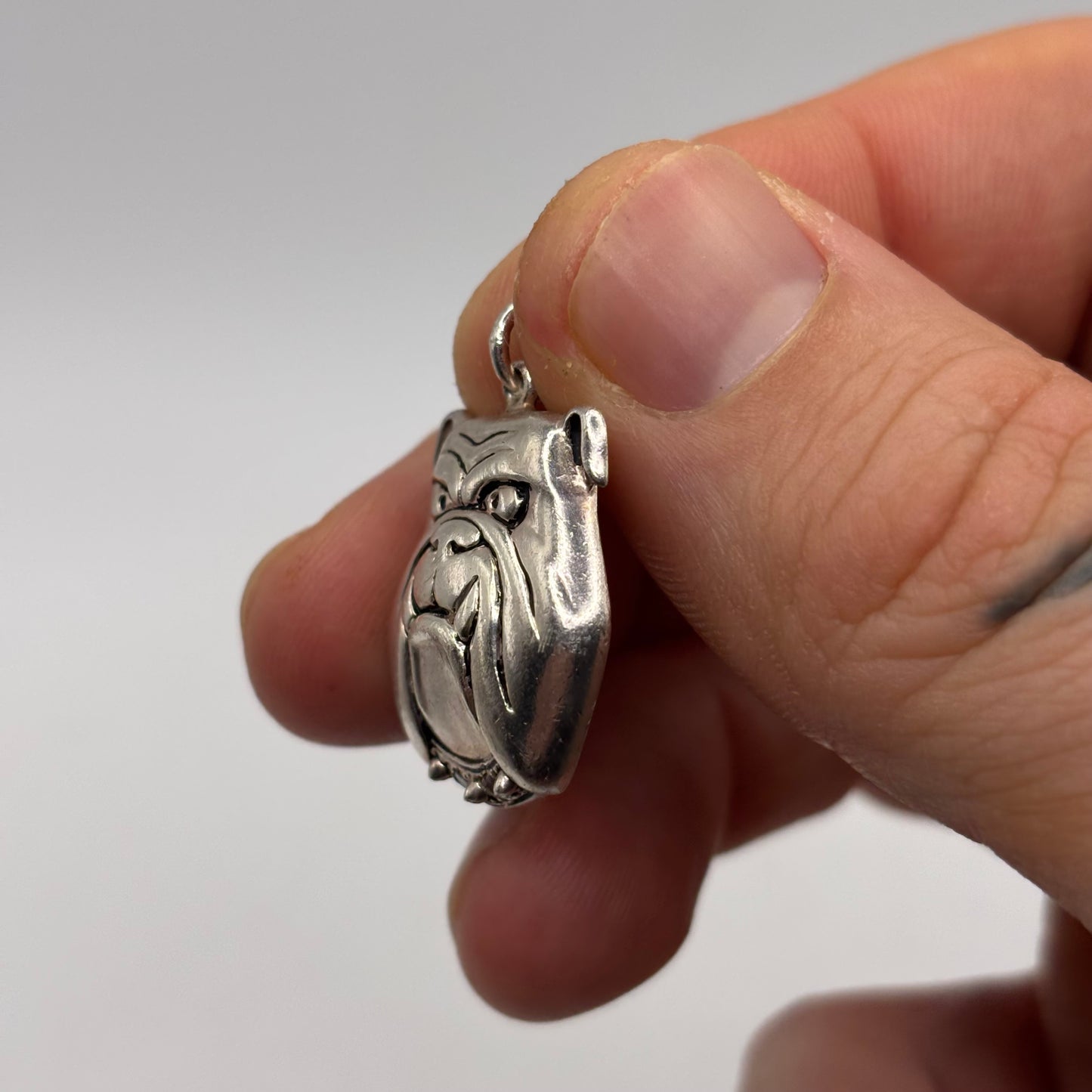 Silver British Bulldog Pendant
