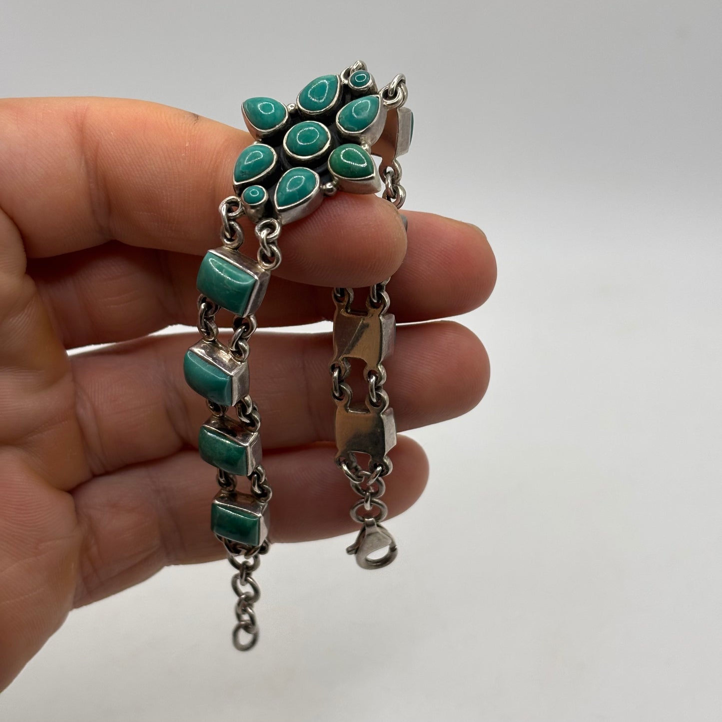 Silver 7”-7.5” Turquoise Bracelet