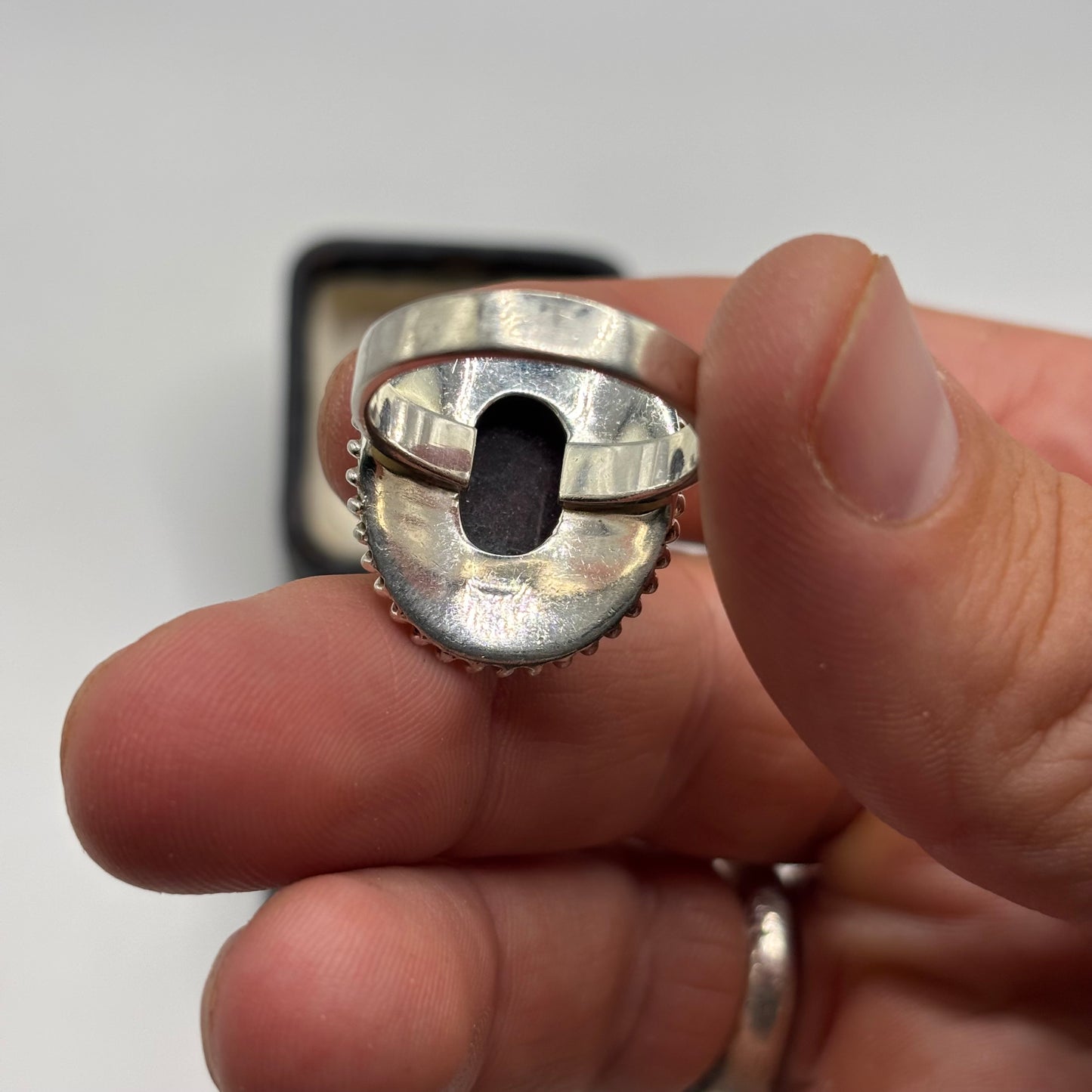 Silver Faceted Rhodonite Ring (R)