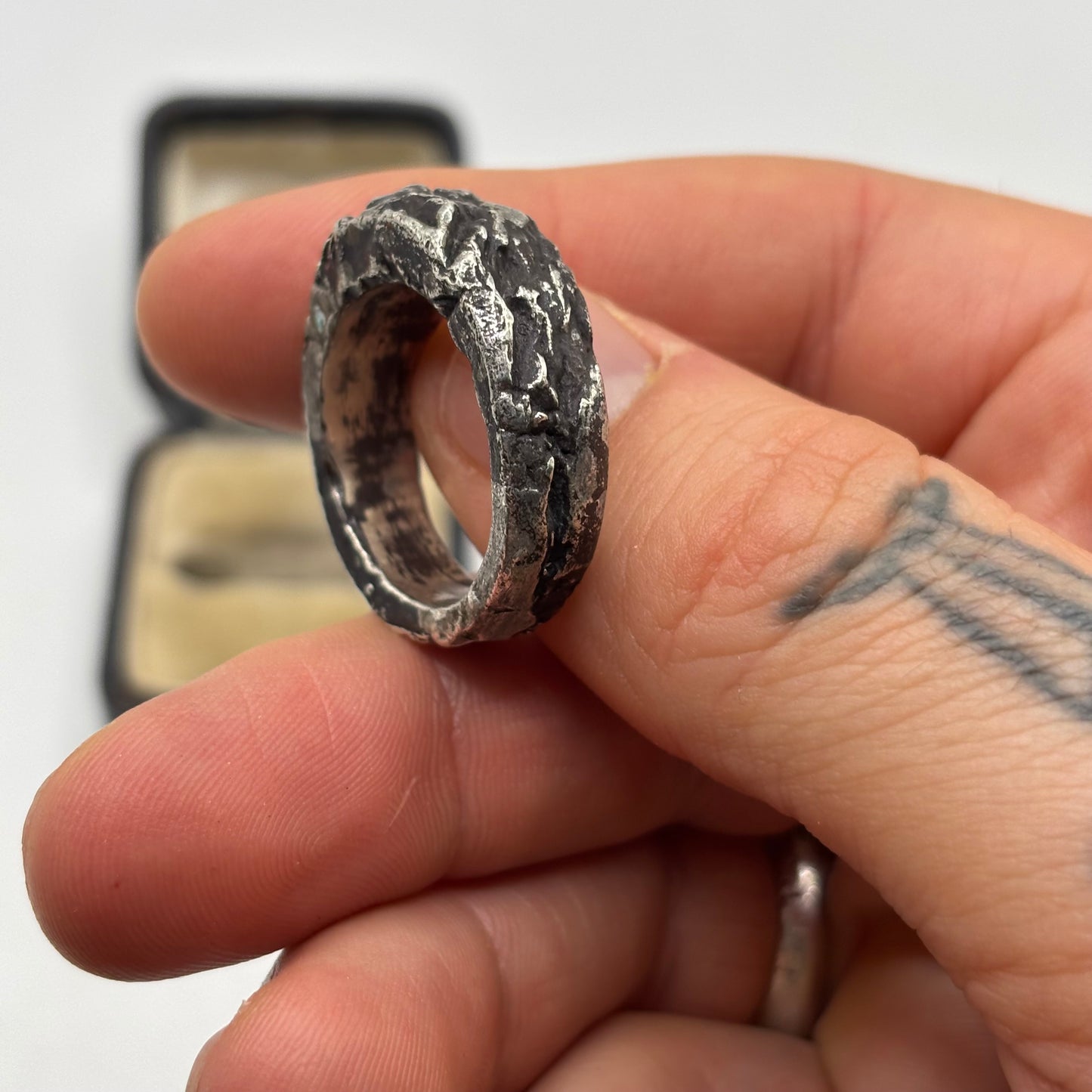 Silver Heavy Modernist Band Ring