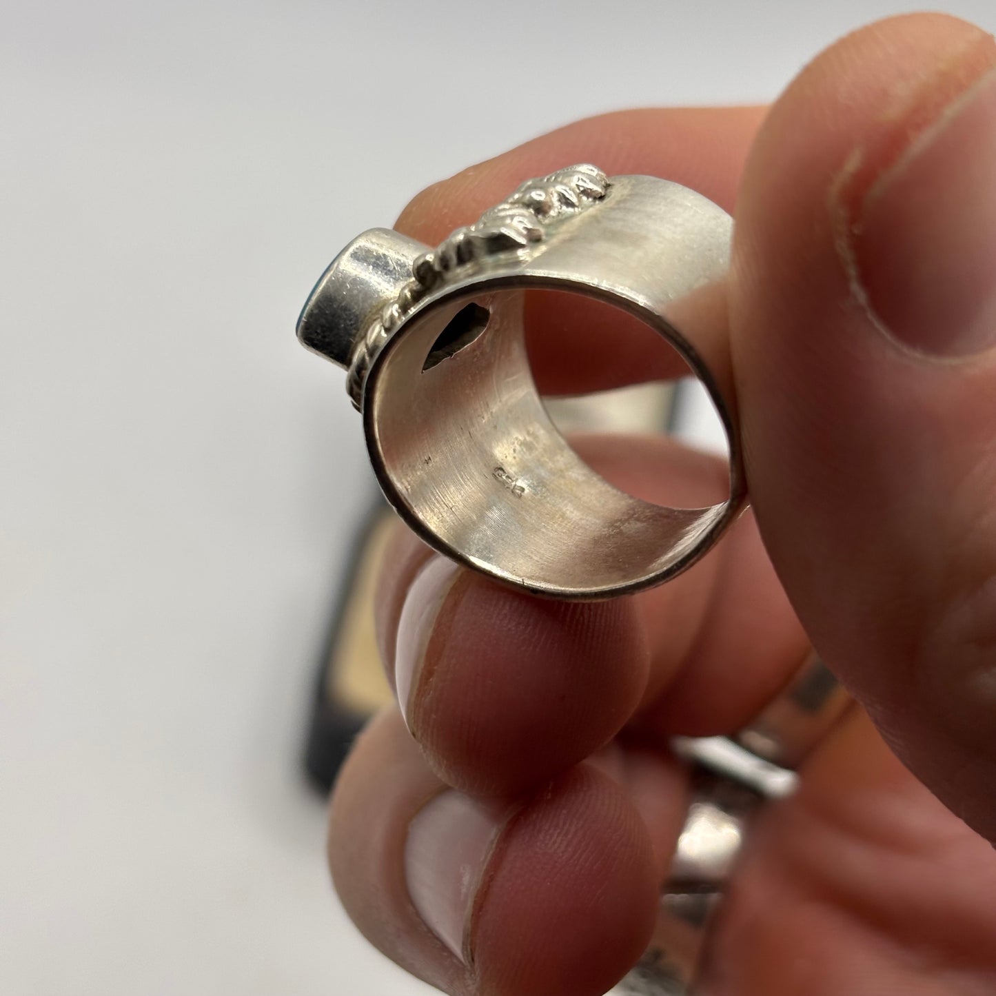 Silver Large Boulder Opal Ring