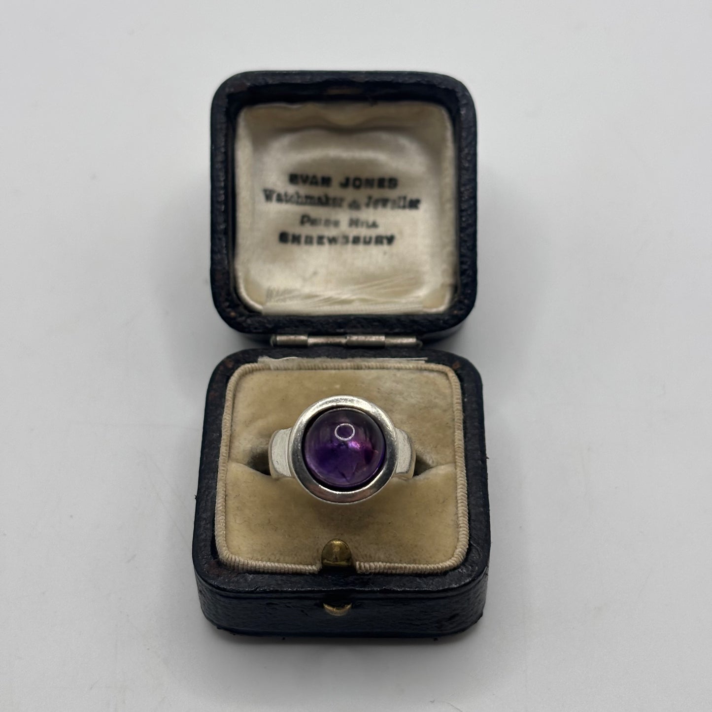 Silver Chunky Amethyst Ring