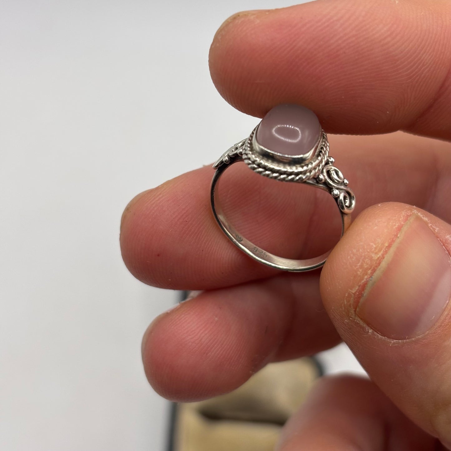 Silver Rose Quartz Ring