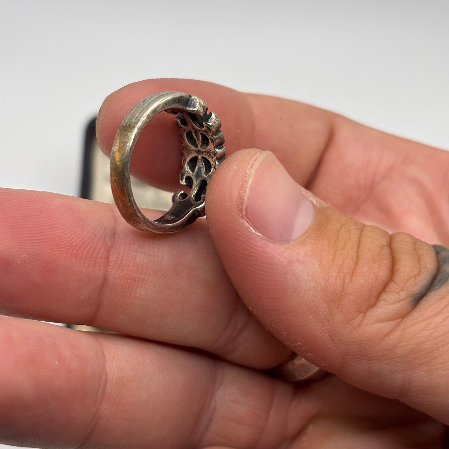 Silver Chrome Heart Style Ring (M)