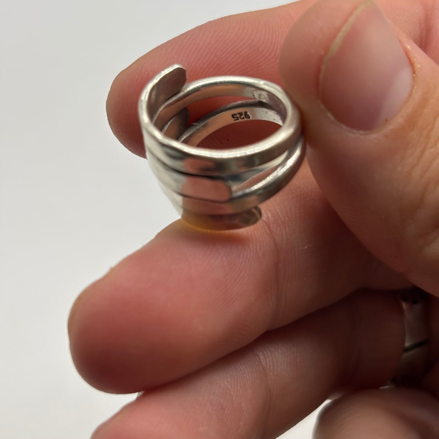 Silver Abstract Band Ring (J)