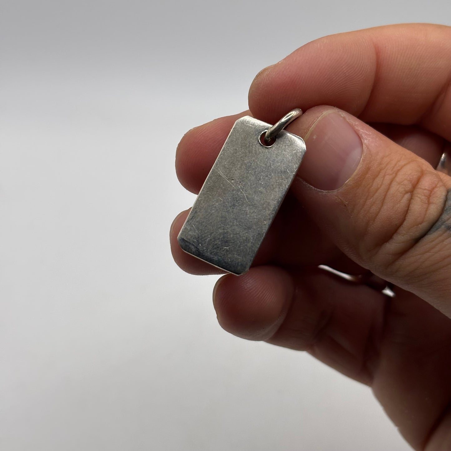 Silver Dog Tag Pendant