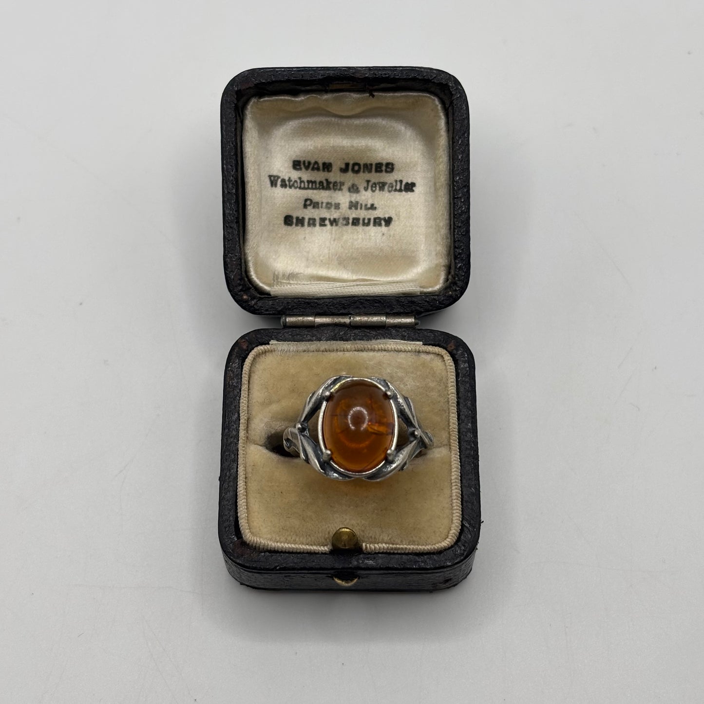 Silver Baltic Amber Ring