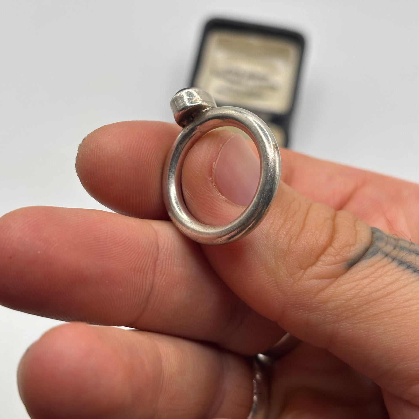 Silver Chunky Amethyst Ring