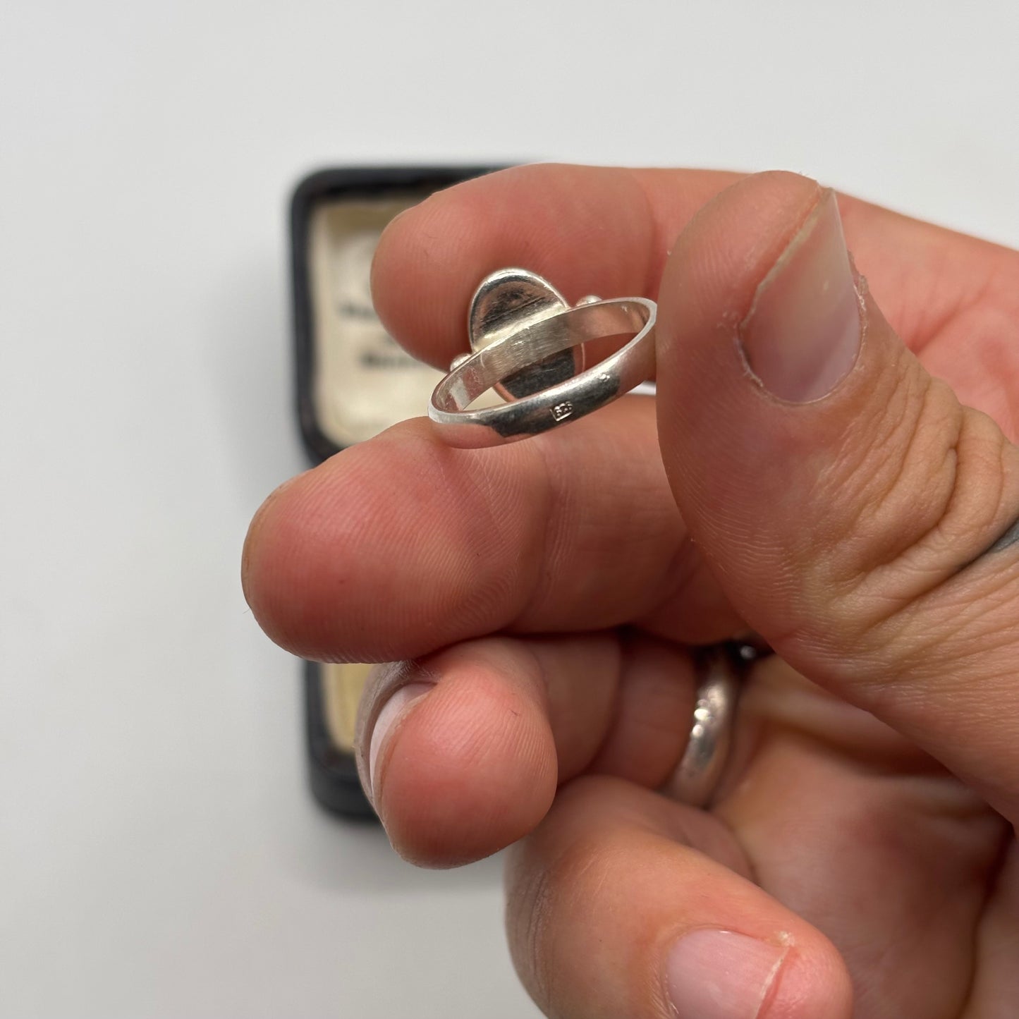 Silver Amber Ring