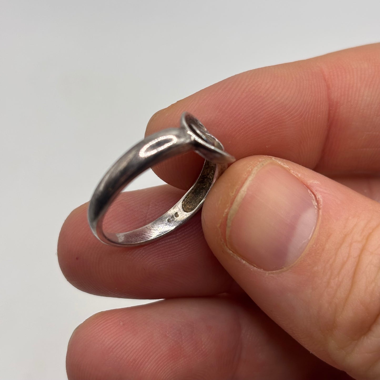 Silver Abstract CZ Ring