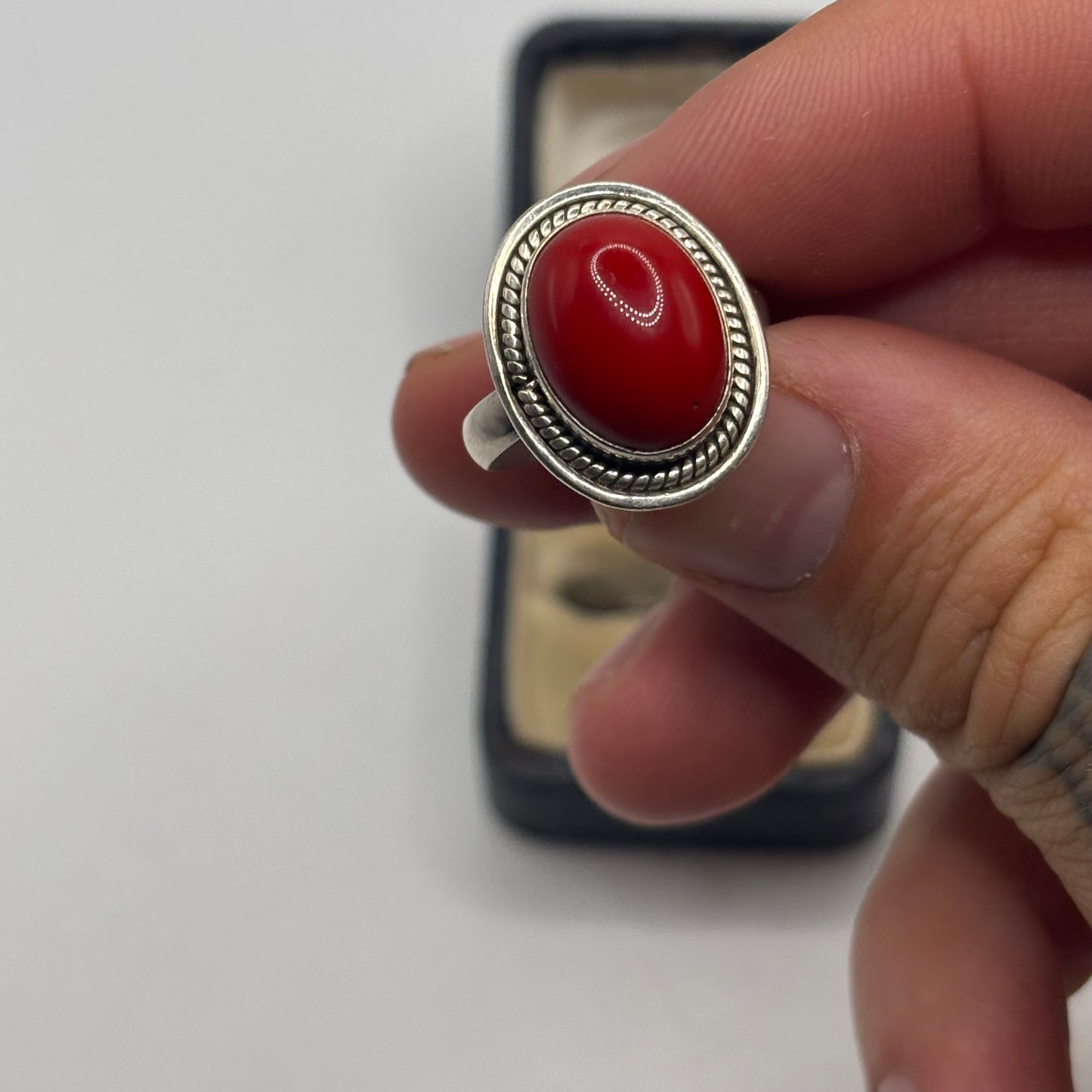 Silver Coral Ring