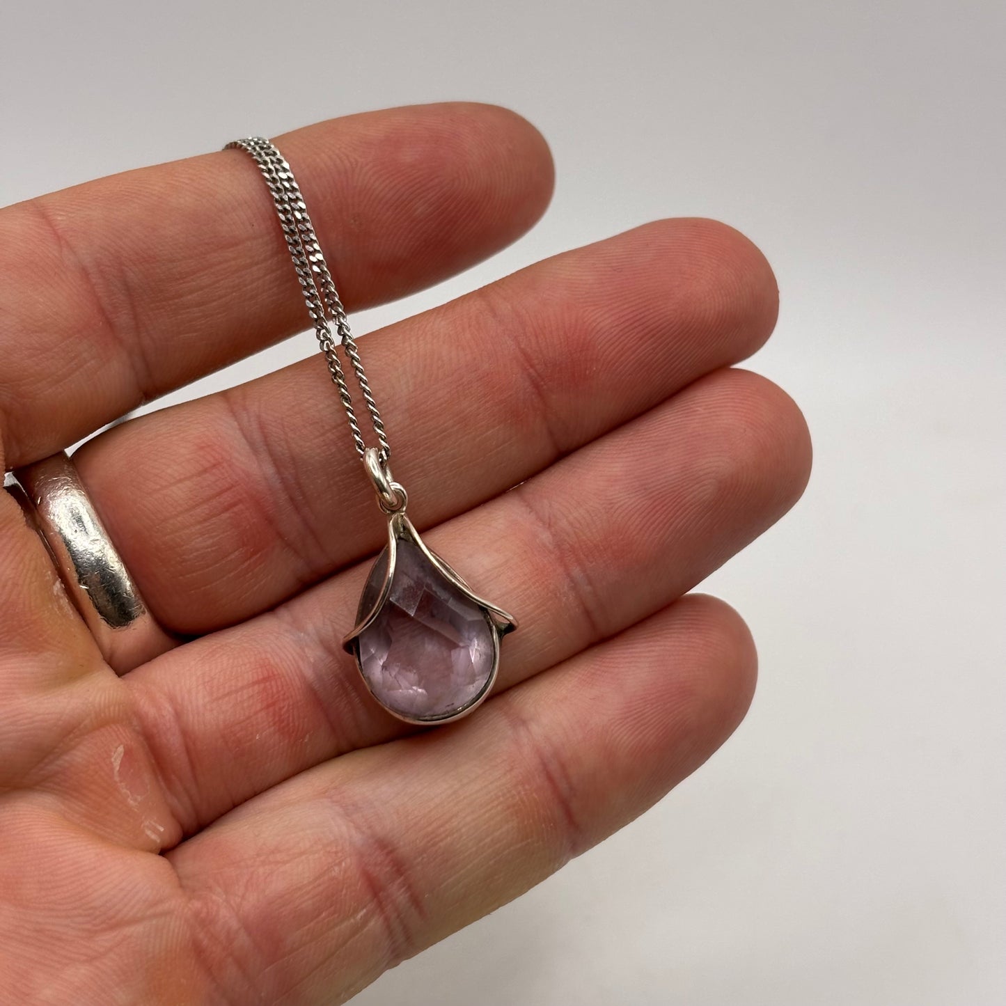 Silver 18” Amethyst Necklace