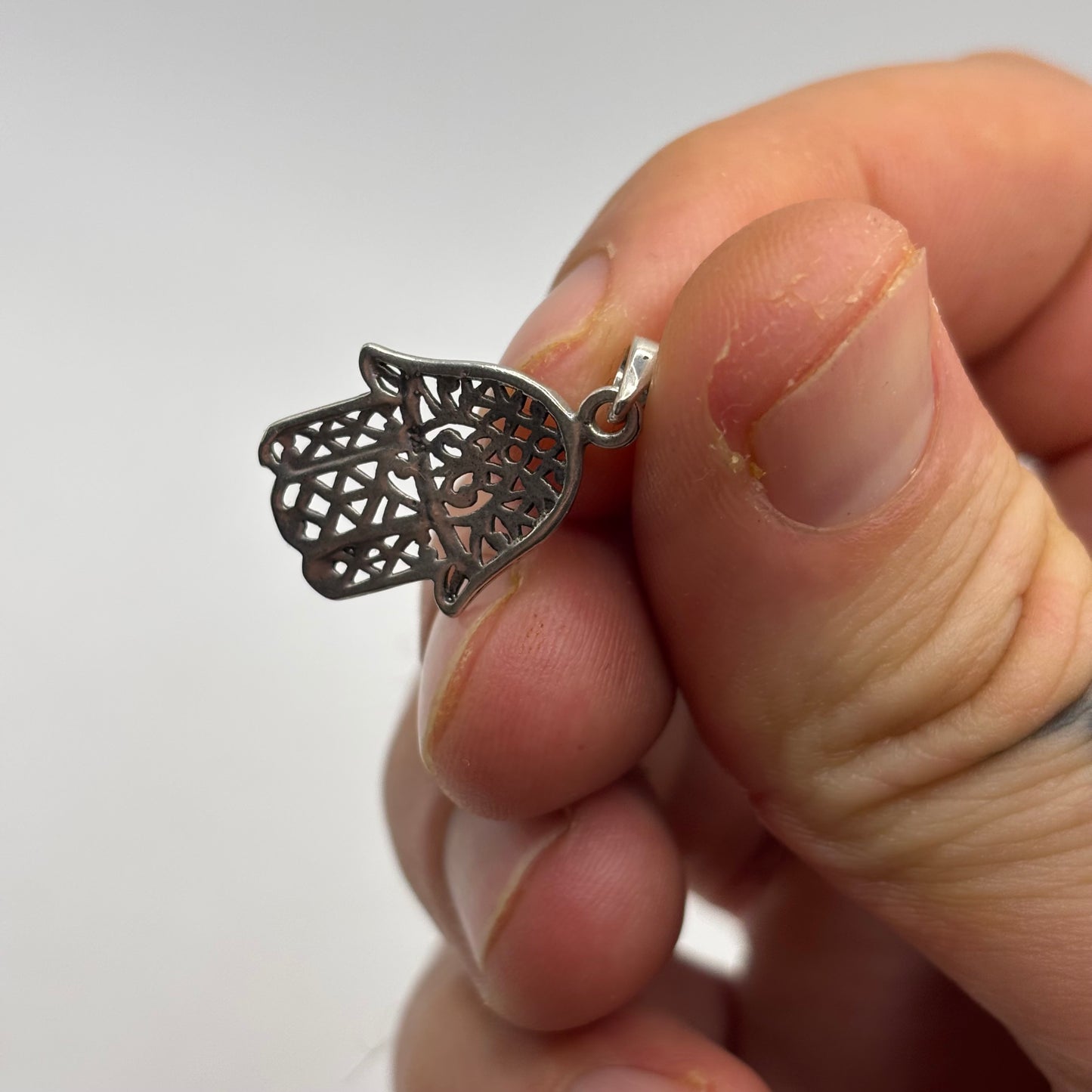 Silver Hamsa Hand Pendant