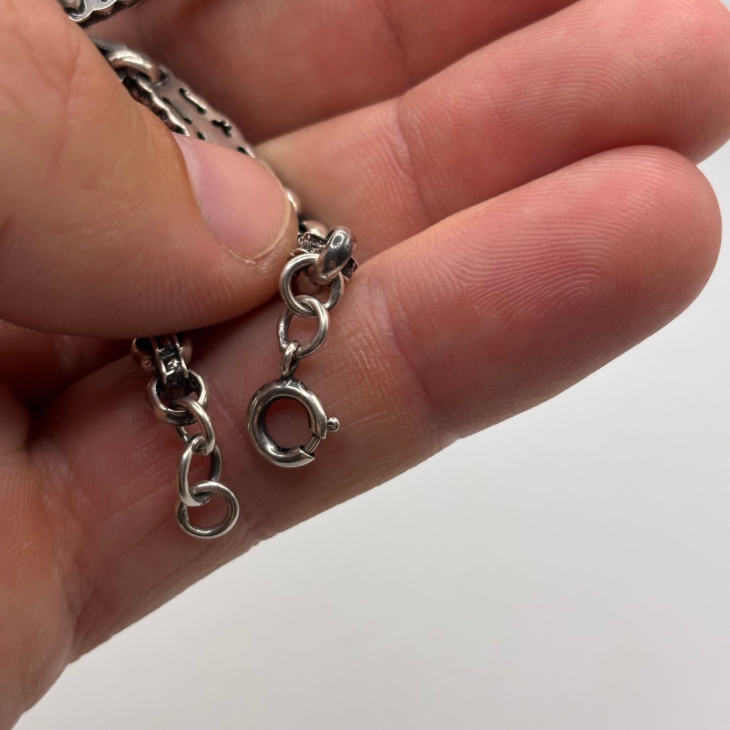 Silver 7.5” Victorian Fancy Link Bracelet