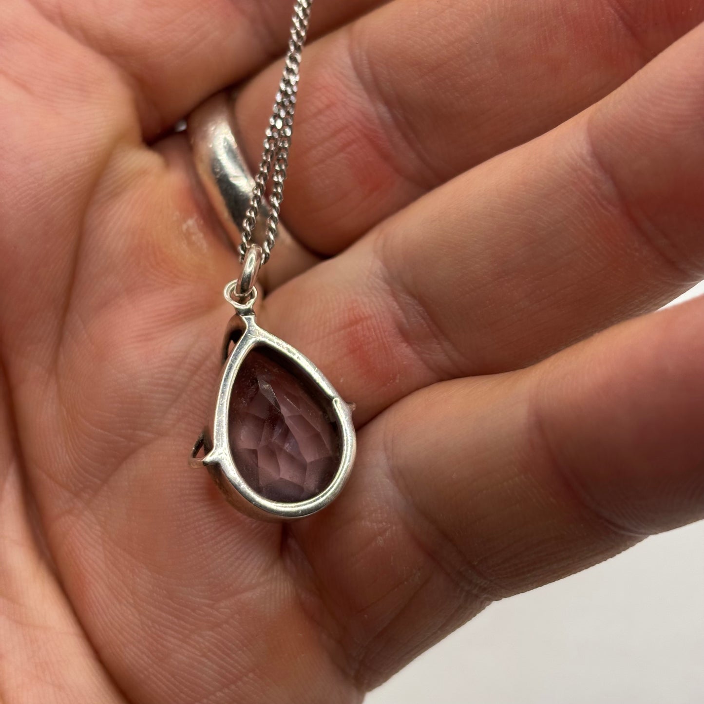 Silver 18” Amethyst Necklace