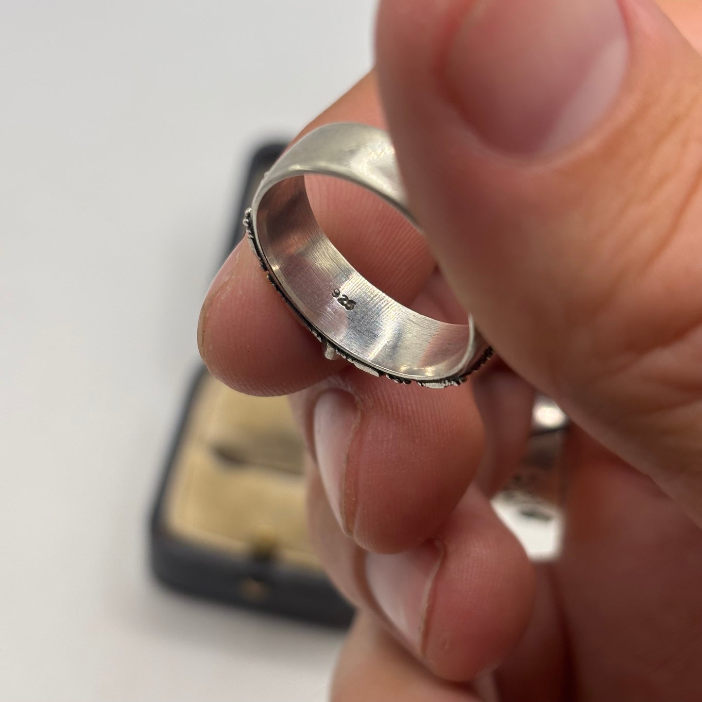 Silver Indian Gold On Silver Amethyst Ring (S)