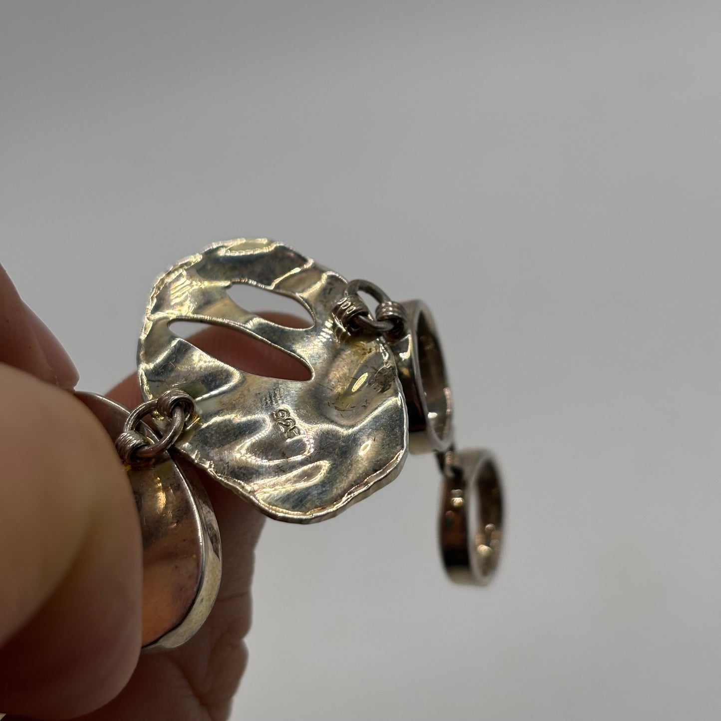 Silver 7.5”-8.5” Opalite Abstract Bracelet