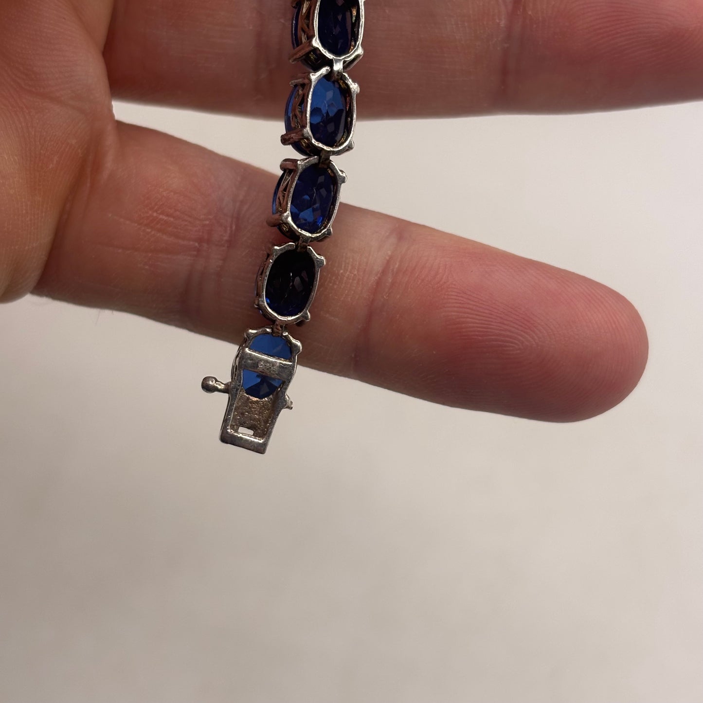 Silver 7.5” Sapphire Bracelet