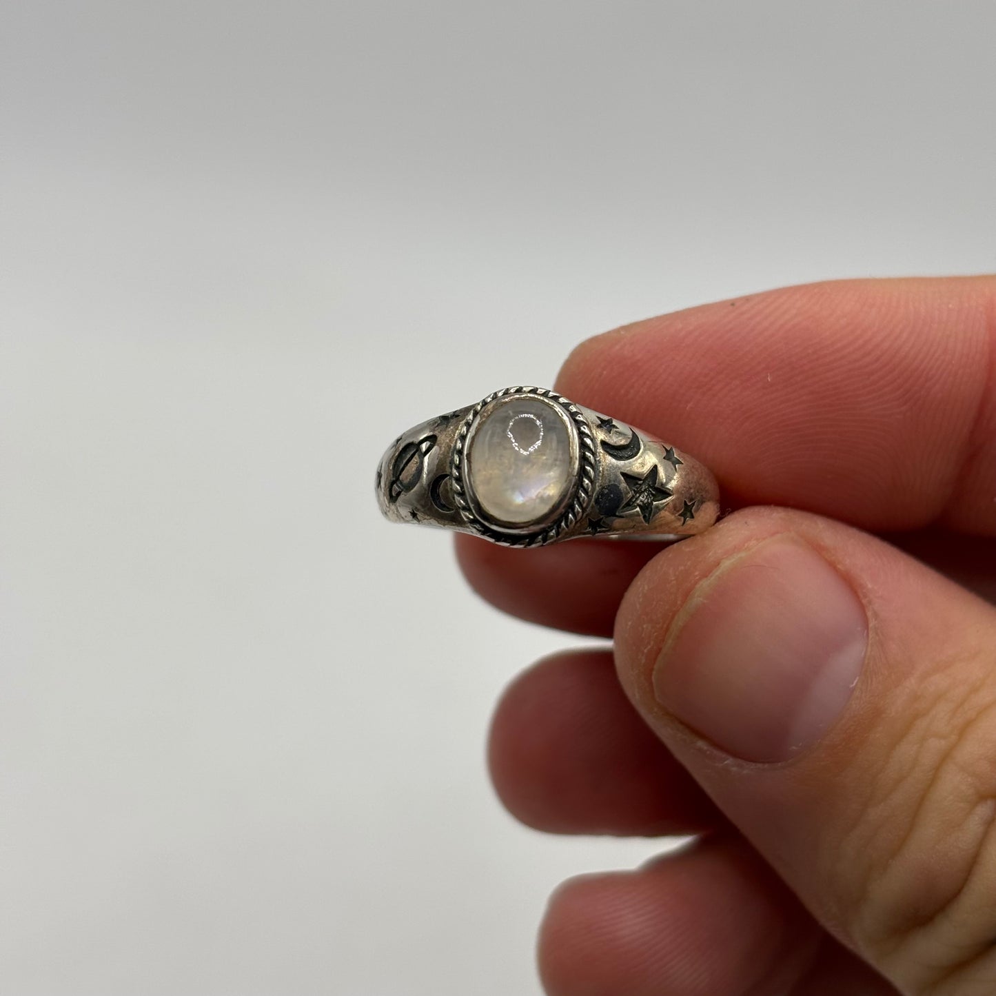 Silver Moonstone Ring