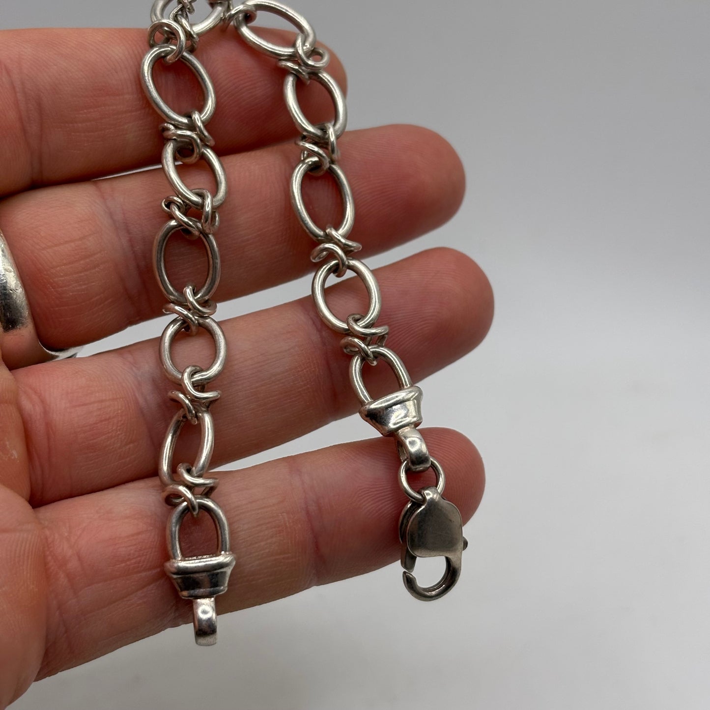 Silver 7.5” Unusual Link Bracelet