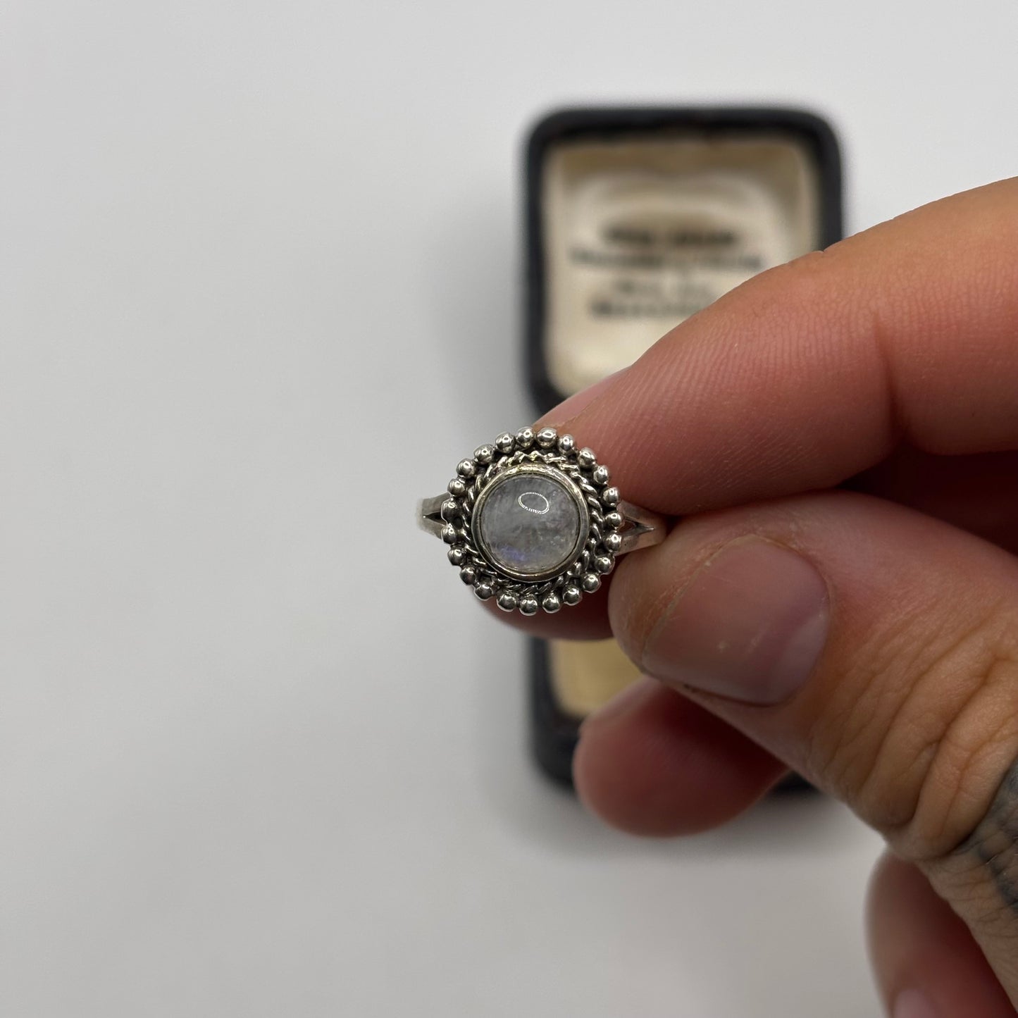Silver Moonstone Ring