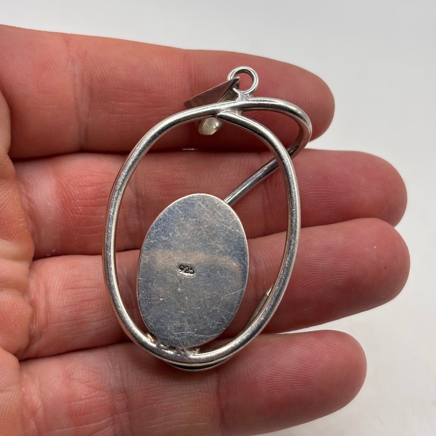 Silver Abstract Turquoise Pendant