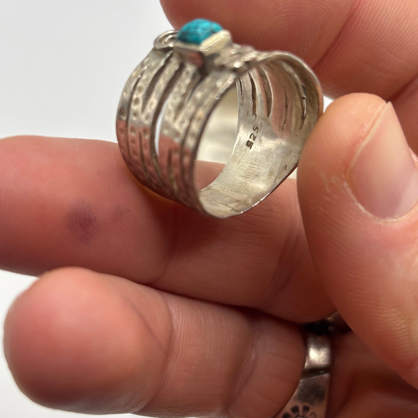 Silver Turquoise Band Ring