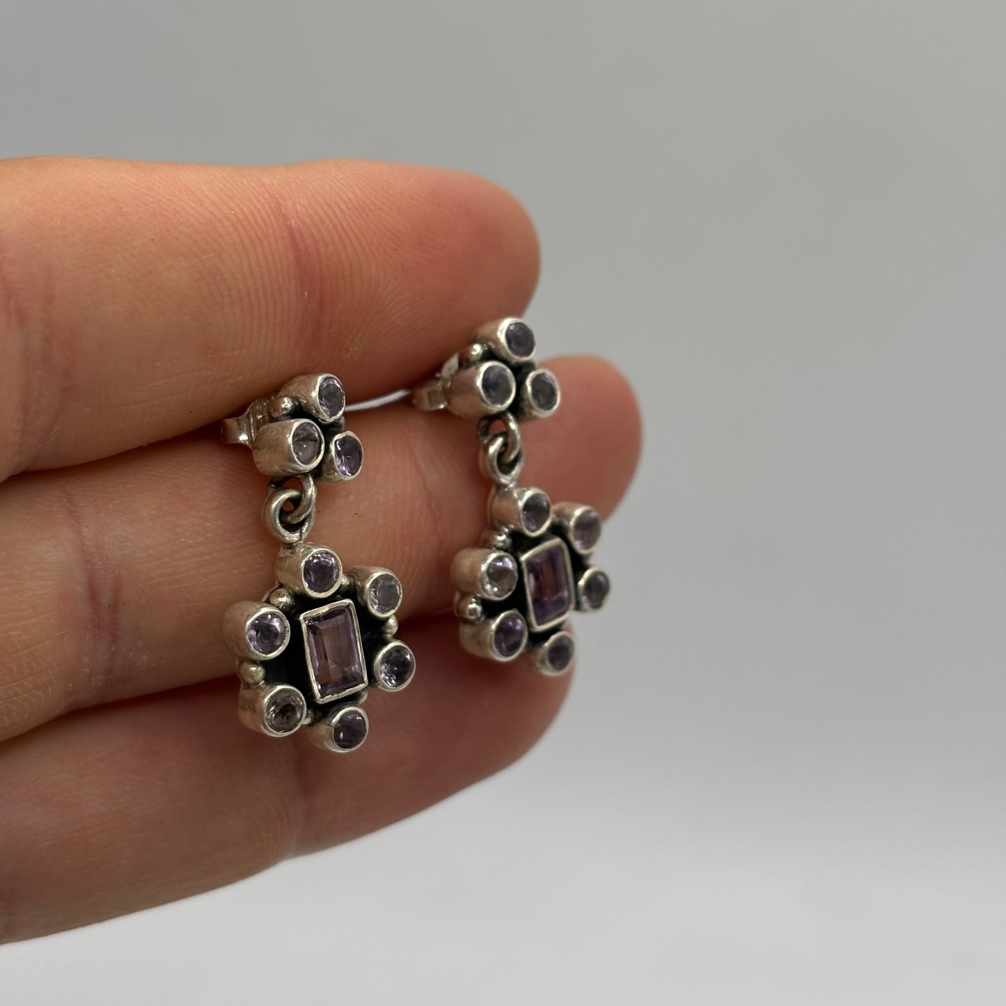 Silver Amethyst Earrings