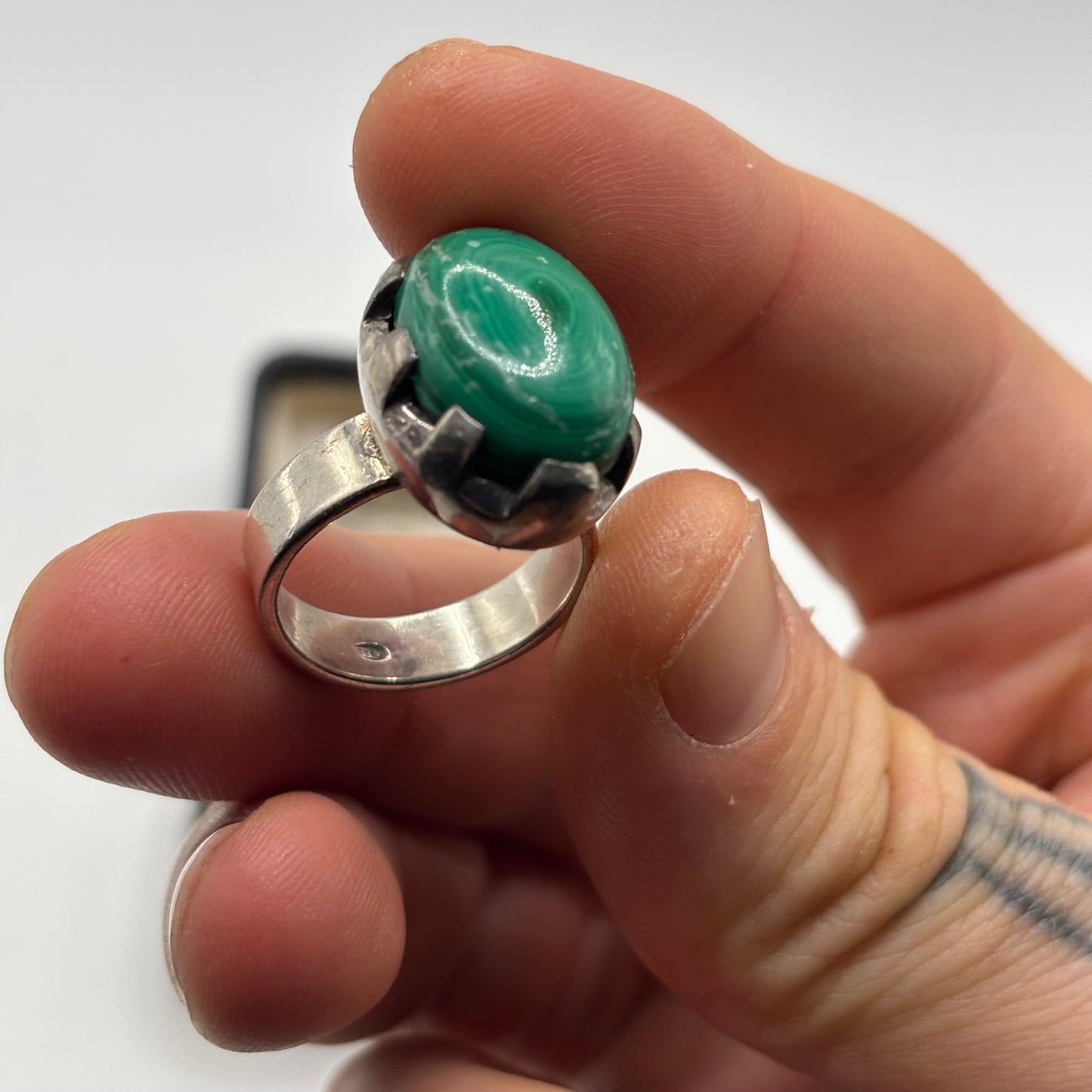 Silver Malachite Ring