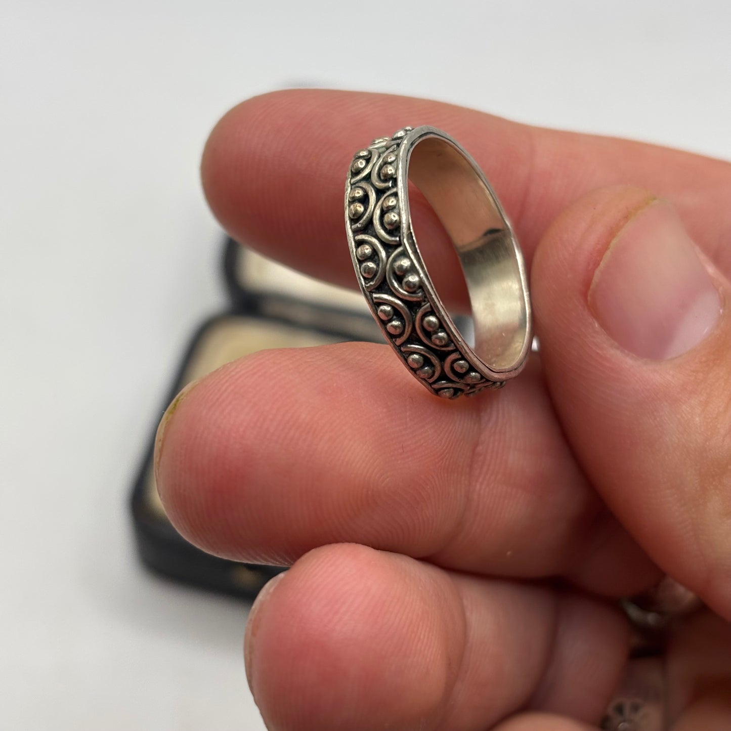 Silver Detailed Band Ring (S)