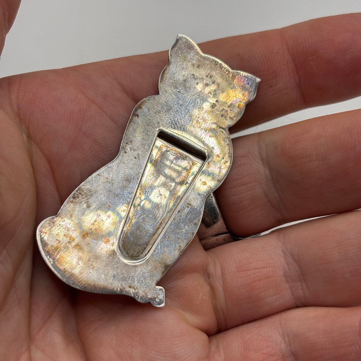 Silver Unusual Cat Bookmark