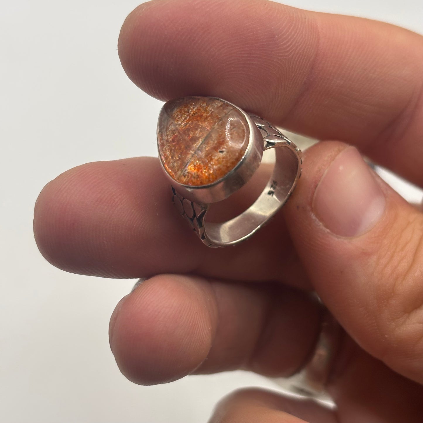Silver Sunstone Ring