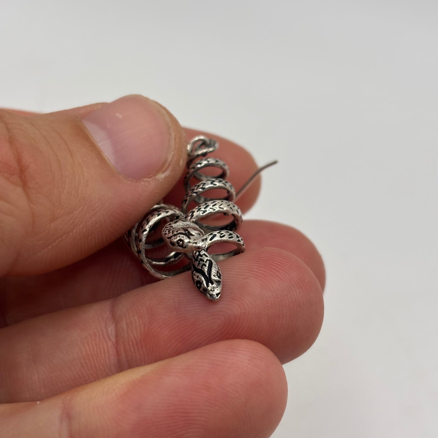 Silver Snake Earrings