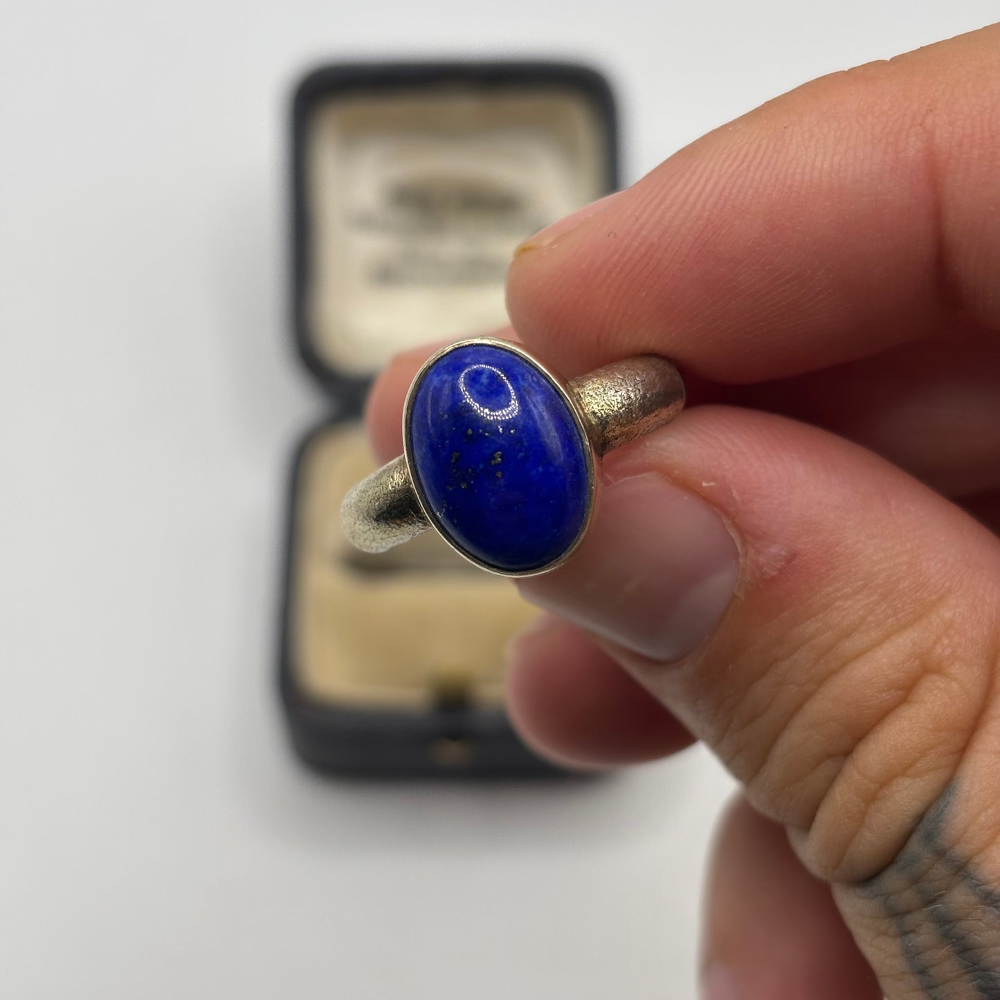 Silver Unusual Lapis Ring