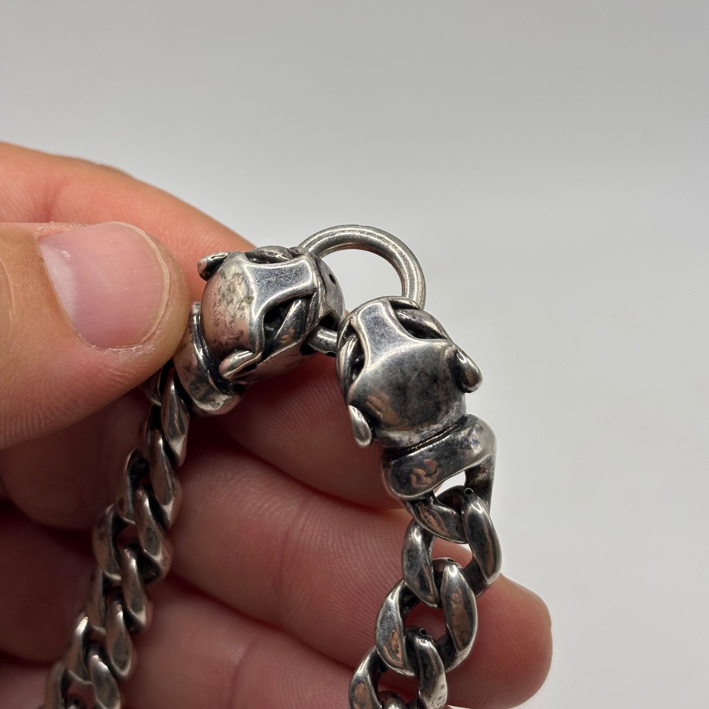 Silver 7.5” Panther Curb Bracelet